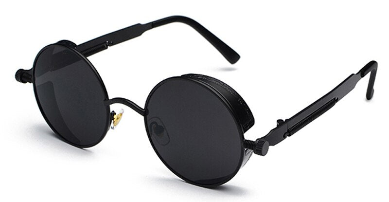 Kachawoo retro steampunk round sunglasses for men gift women red lens metal frame round sun glasses steampunk accessories